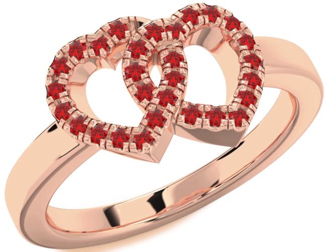 Ruby Rose Gold Heart Ring