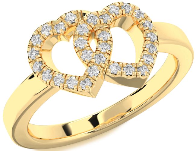 Lab Diamond Gold Heart Ring