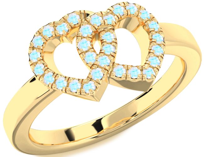 Moonstone Gold Heart Ring