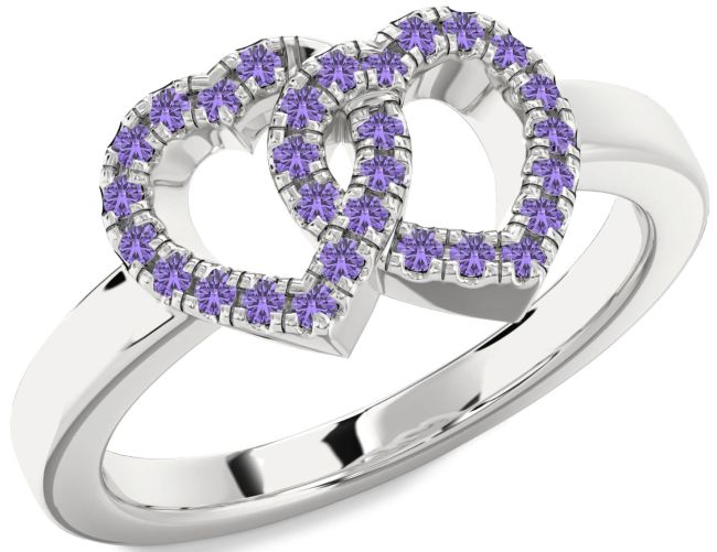 Alexandrite Platinum Heart Ring