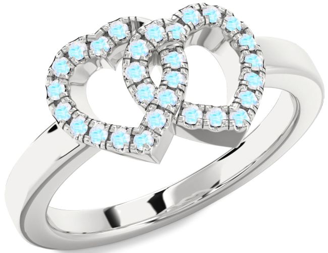 Moonstone Platinum Heart Ring