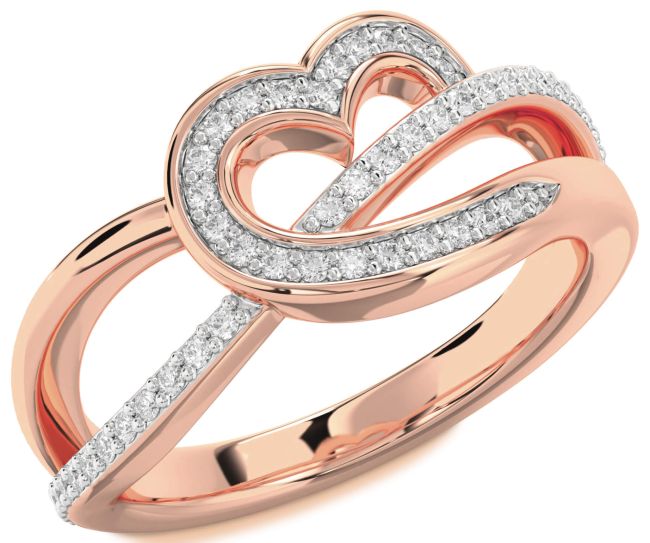 Diamond Rose Gold Heart Infinity Ring