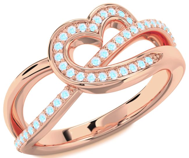 Moonstone Rose Gold Heart Infinity Ring