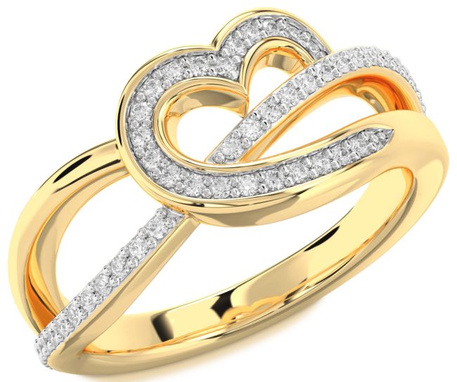 Lab Diamond Gold Heart Infinity Ring