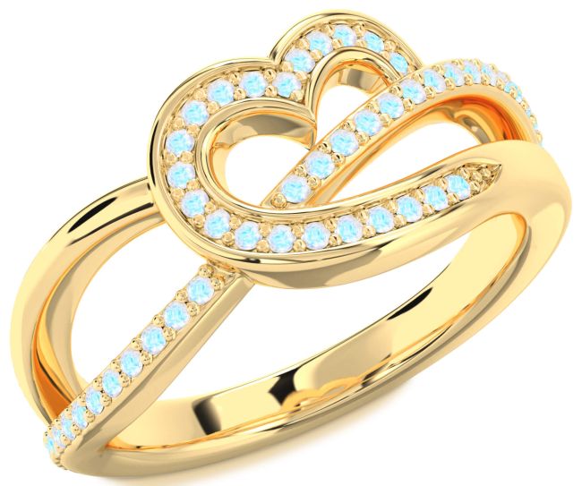 Moonstone Gold Heart Infinity Ring