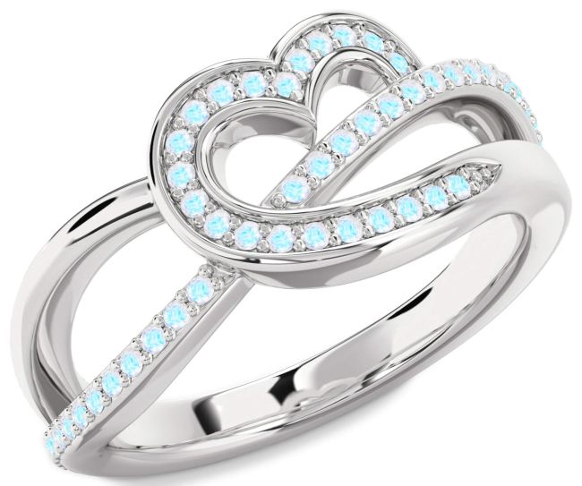 Moonstone Silver Heart Infinity Ring