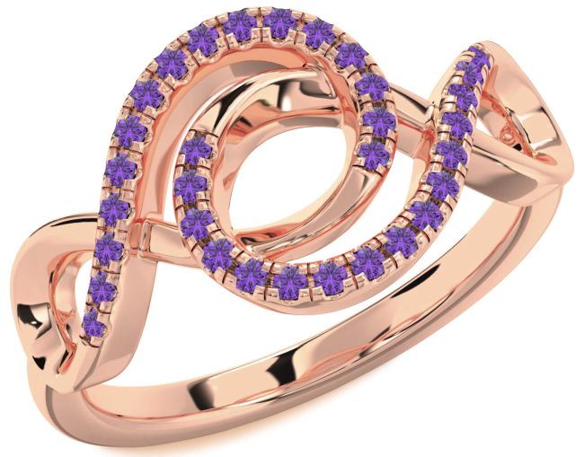 Amethyst Rose Gold Infinity Ring