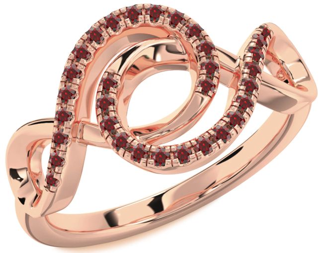 Garnet Rose Gold Infinity Ring