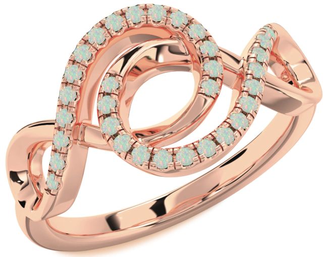Opal Rose Gold Infinity Ring