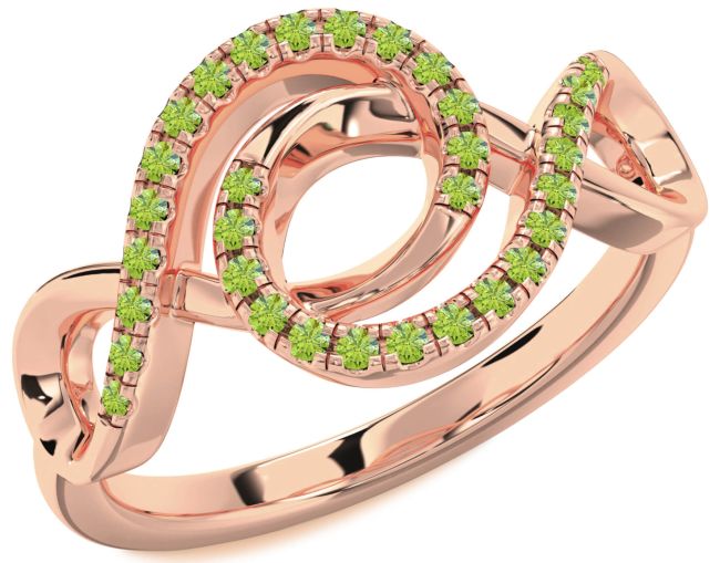 Peridot Rose Gold Infinity Ring
