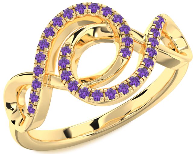 Amethyst Gold Infinity Ring