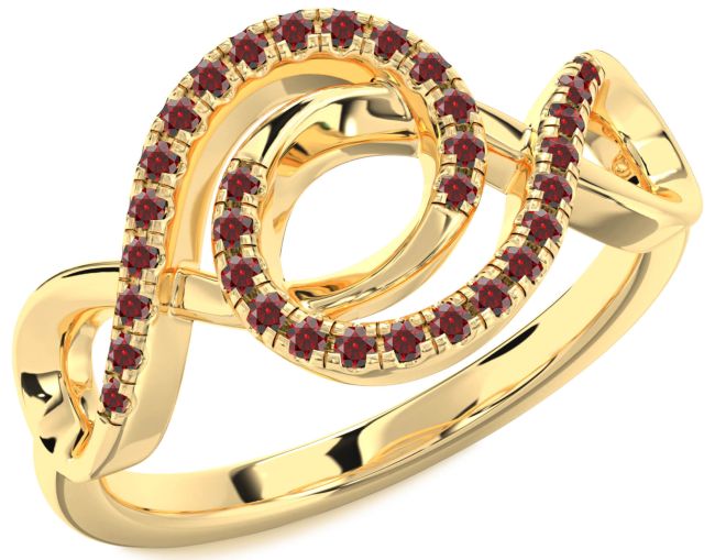 Garnet Gold Infinity Ring
