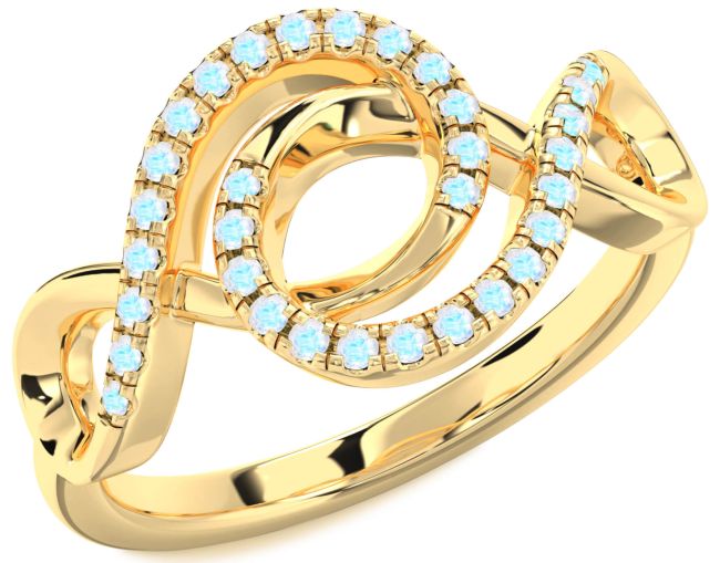 Moonstone Gold Silver Infinity Ring