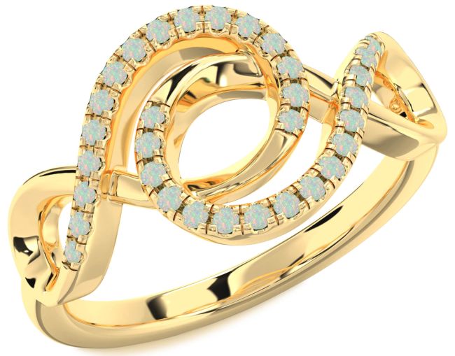 Opal Gold Infinity Ring