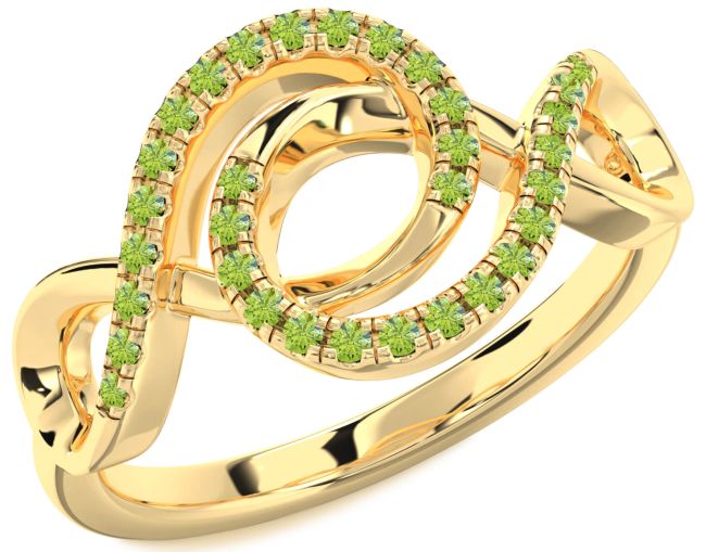 Peridot Gold Infinity Ring