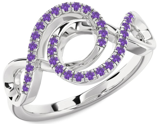 Amethyst Platinum Infinity Ring