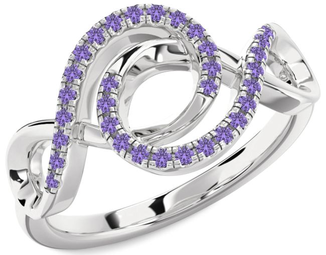 Alexandrite Silver Infinity Ring