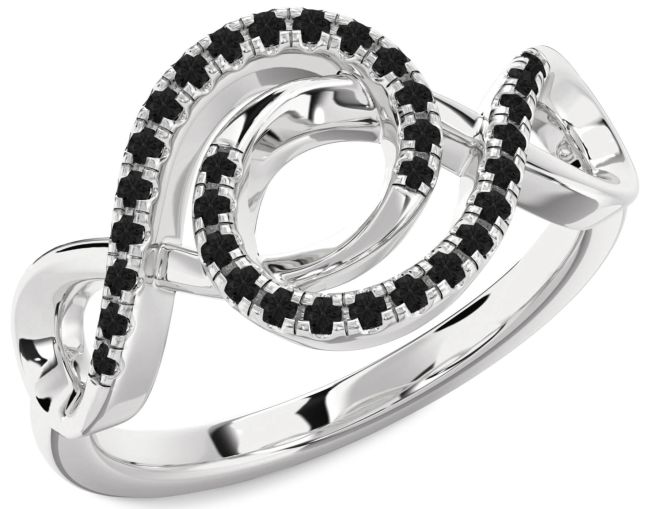 Black Diamond Platinum Infinity Ring