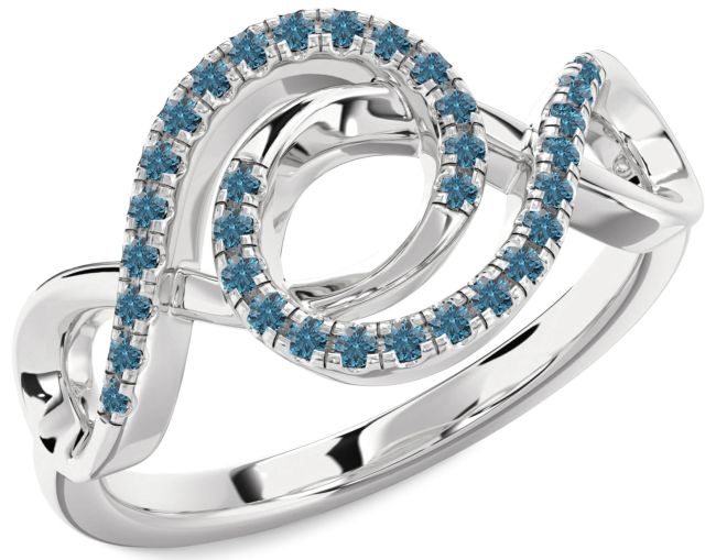 Blue Diamond Platinum Infinity Ring