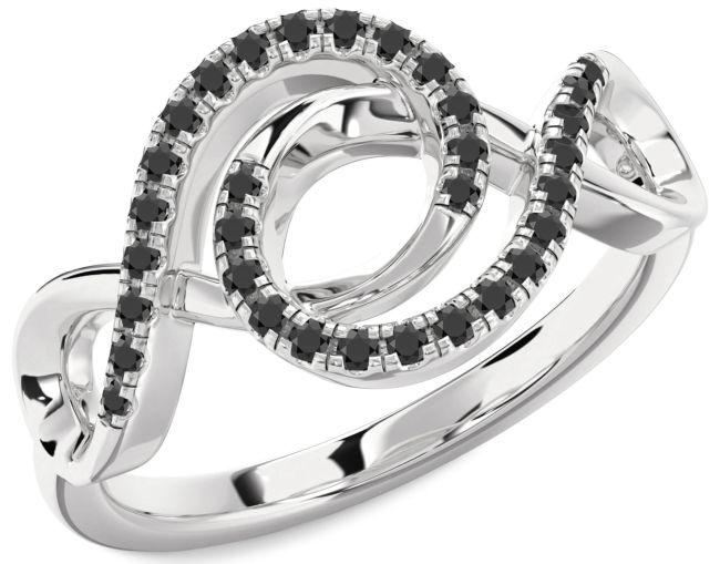 Black Onyx Platinum Infinity Ring