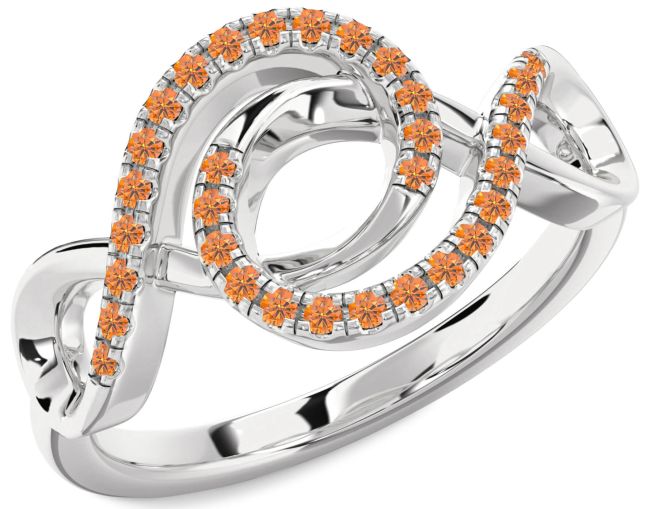 Citrine Platinum Infinity Ring