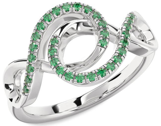 Emerald Platinum Infinity Ring