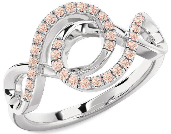 Morganite Platinum Infinity Ring