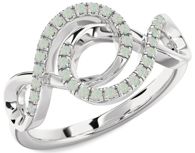 Opal Platinum Infinity Ring