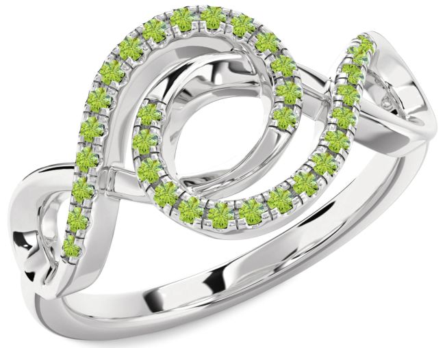 Peridot Platinum Infinity Ring