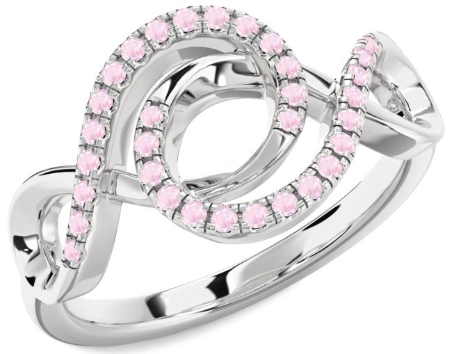 Rose Quartz Platinum Infinity Ring