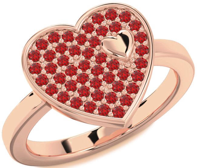 Ruby Rose Gold Heart Promise Ring
