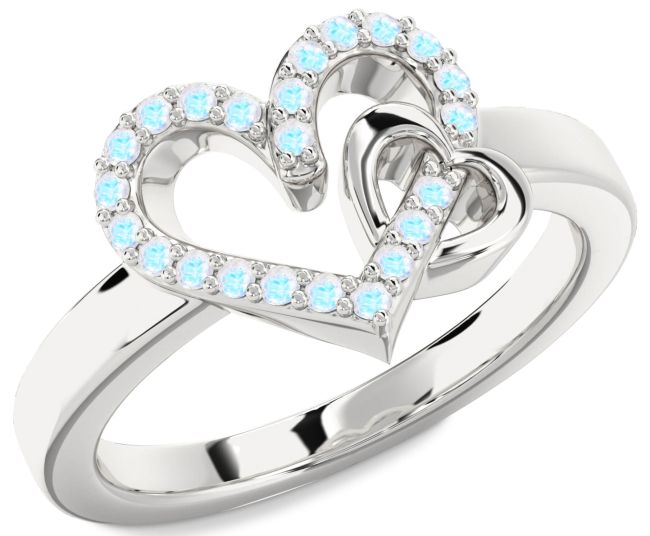 Moonstone Platinum Heart Ring