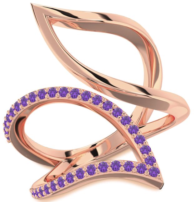 Amethyst Rose Gold Infinity Ring