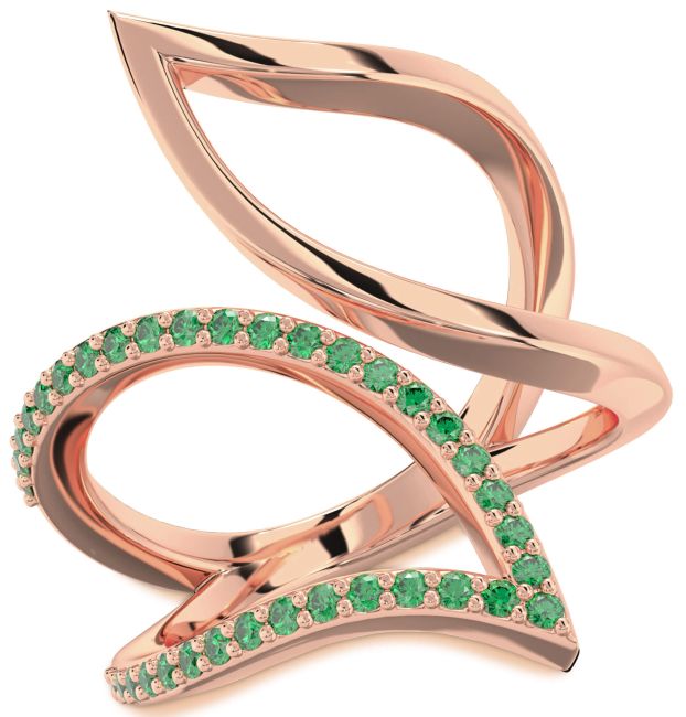 Emerald Rose Gold Infinity Ring