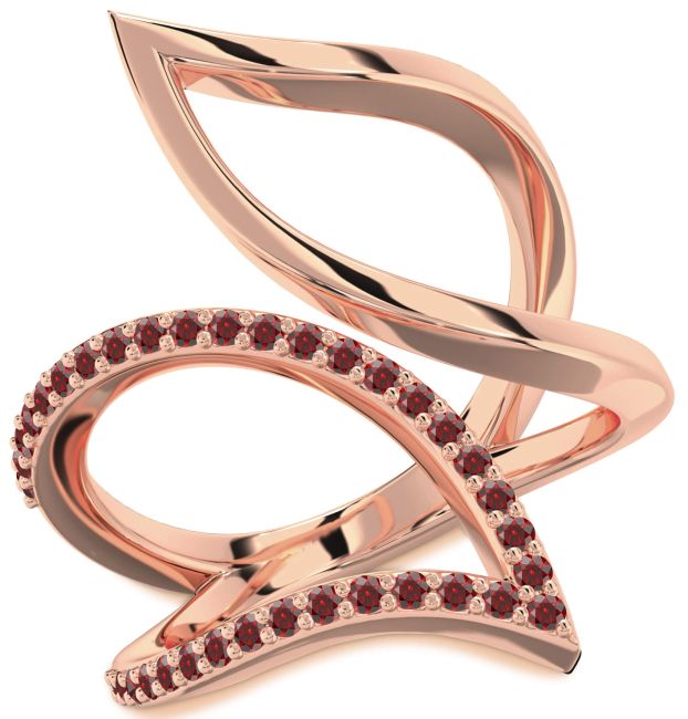 Garnet Rose Gold Infinity Ring