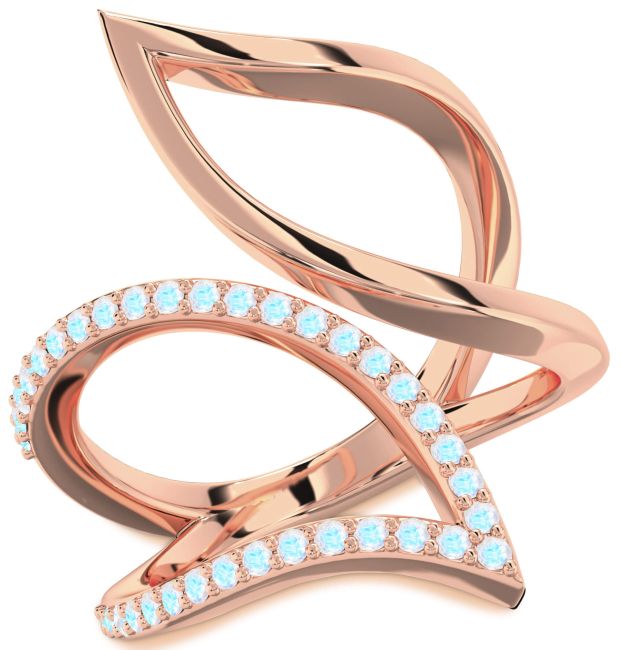 Moonstone Rose Gold Silver Infinity Ring