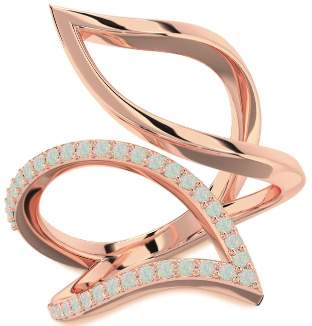 Opal Rose Gold Infinity Ring