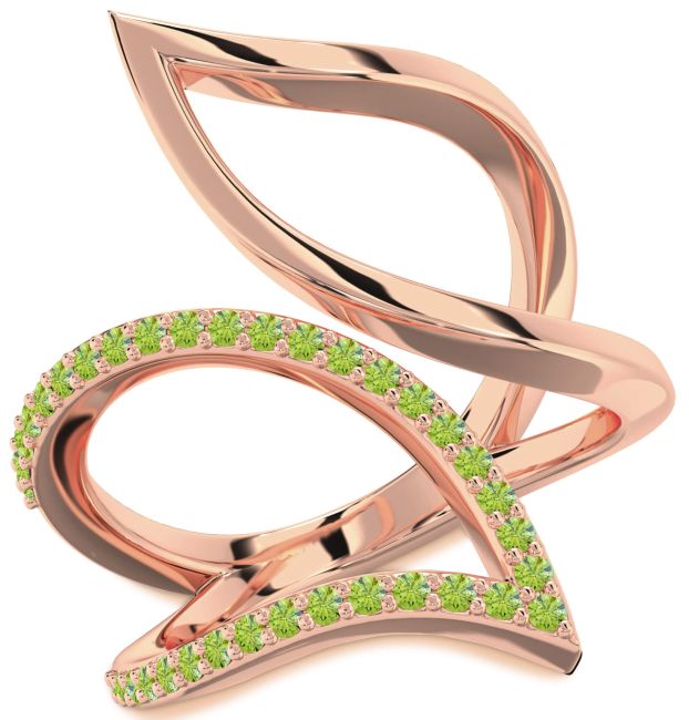 Peridot Rose Gold Infinity Ring