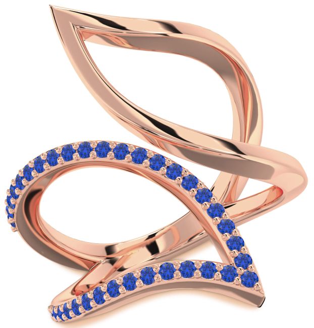 Blue Sapphire Rose Gold Infinity Ring
