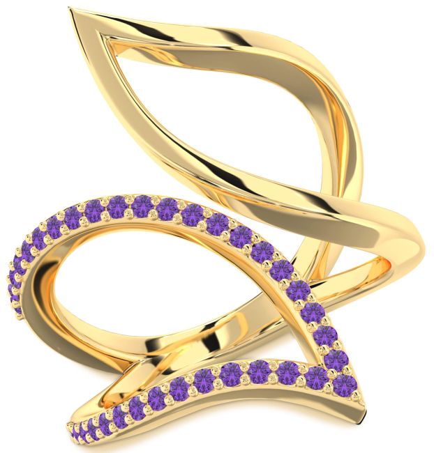 Amethyst Gold Infinity Ring