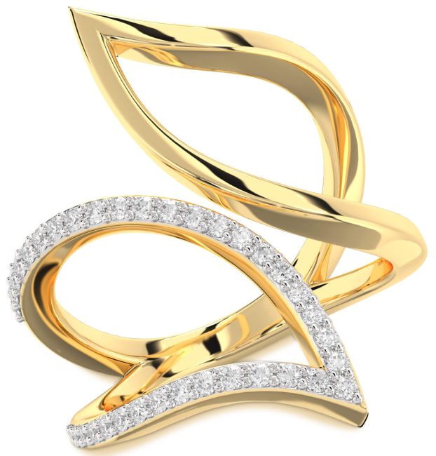 Moissanite Gold Silver Infinity Ring