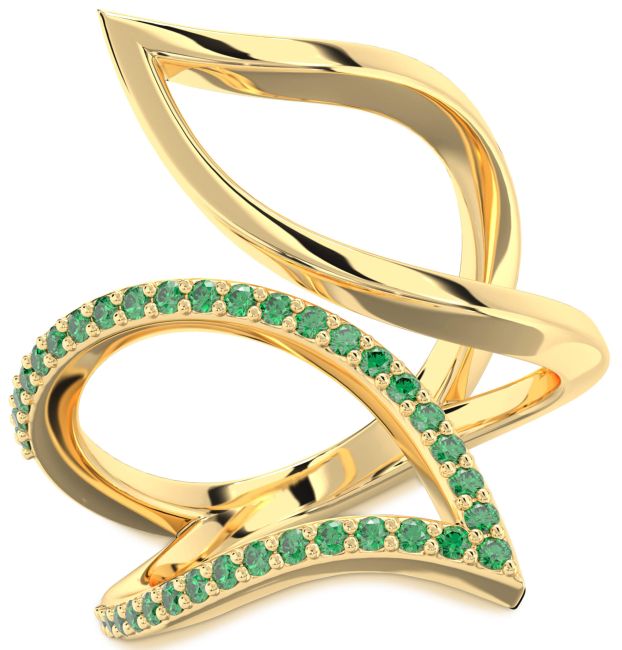 Emerald Gold Infinity Ring