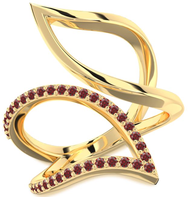 Garnet Gold Infinity Ring