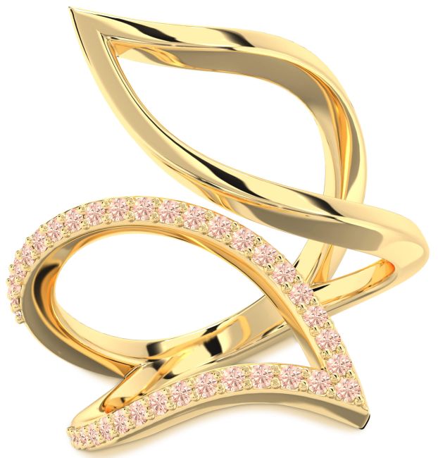 Morganite Gold Silver Infinity Ring