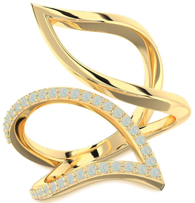 Opal Gold Infinity Ring