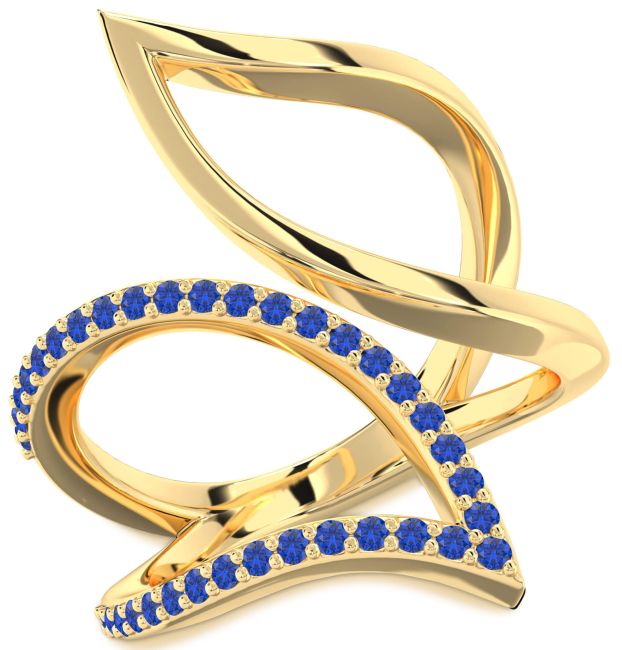 Blue Sapphire Gold Infinity Ring