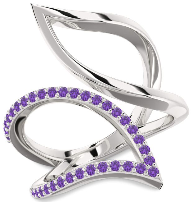 Amethyst Silver Infinity Ring