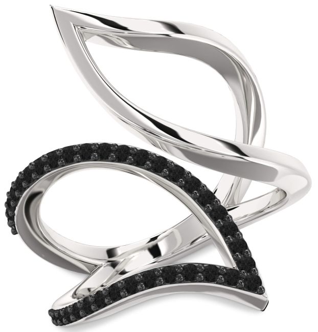 Black Diamond Platinum Infinity Ring