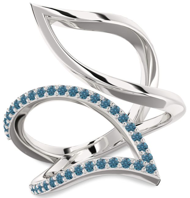 Blue Diamond Platinum Infinity Ring