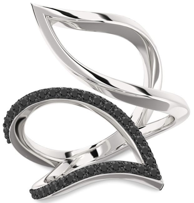 Black Onyx Platinum Infinity Ring